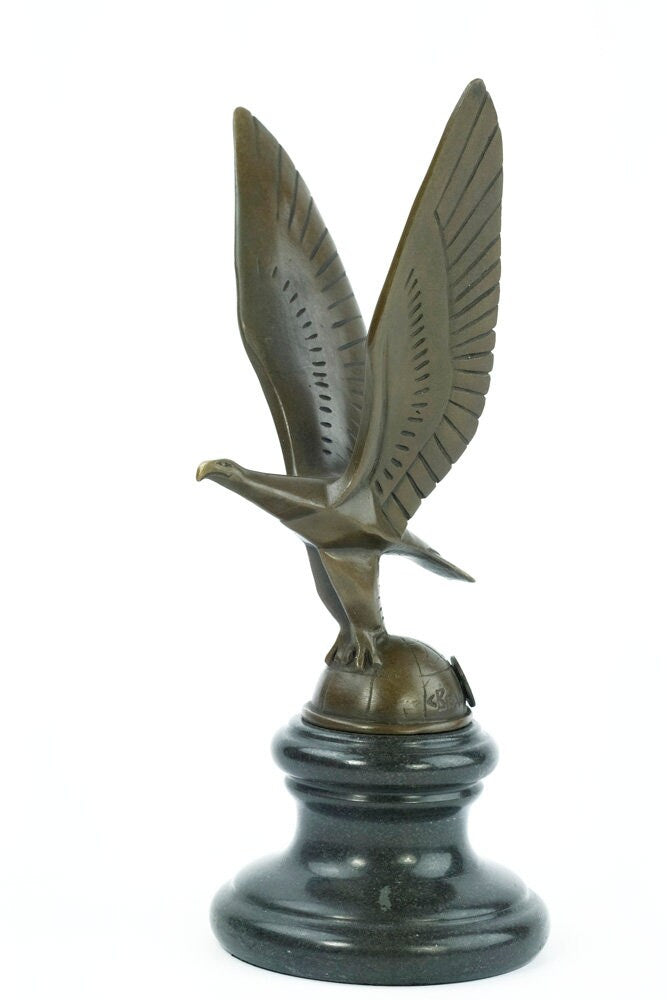 Bronze Art Deco Eagle Statue Bronze Car Mascot Animal Art Figurine Bronze Eagle Sculpture Art Deco Bronzes Eagle Figurine Bronze Art Statue