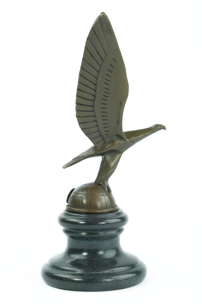Bronze Art Deco Eagle Statue Bronze Car Mascot Animal Art Figurine Bronze Eagle Sculpture Art Deco Bronzes Eagle Figurine Bronze Art Statue