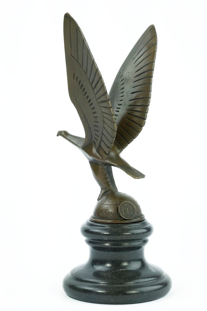 Bronze Art Deco Eagle Statue Bronze Car Mascot Animal Art Figurine Bronze Eagle Sculpture Art Deco Bronzes Eagle Figurine Bronze Art Statue