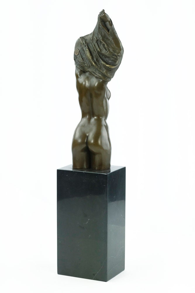Large Bronze Female Torso Sculpture Undressing Female Statue Modern Art Statue Bronze Female Nude Art Nude Female Torso Art Sculpture