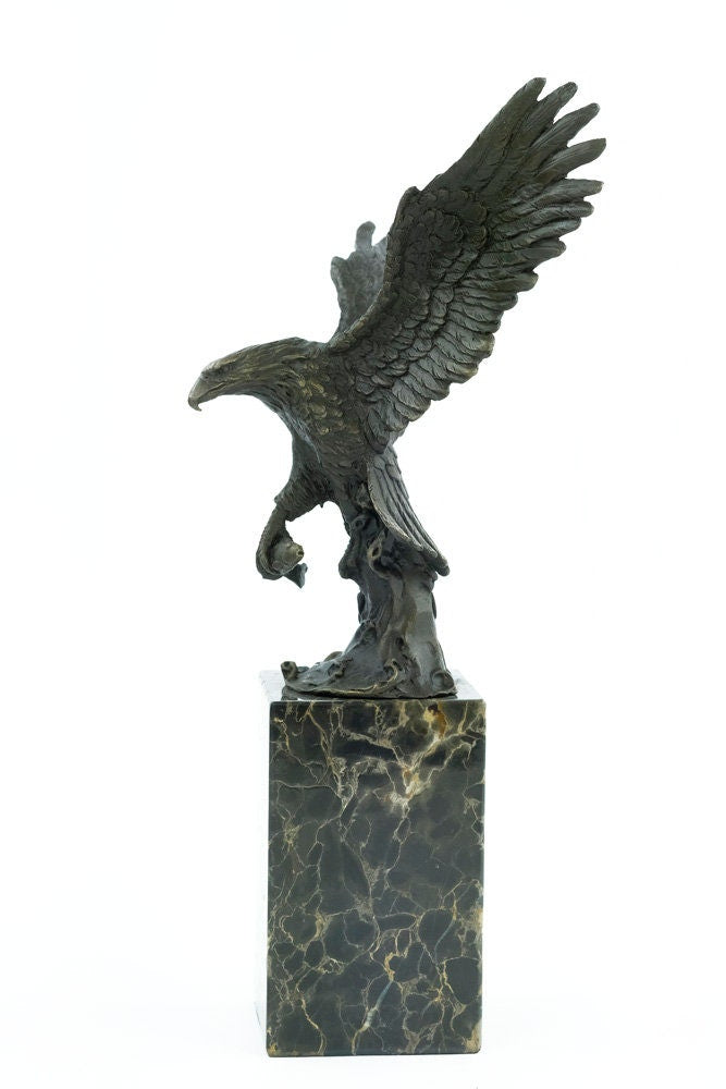 Bronze Fishing Eagle Sculpture Animal Art Figurine Bronze Eagle Statue Bald Eagle Bronze Animal Sculpture Sea Eagle Figure Bronze Eagle Art