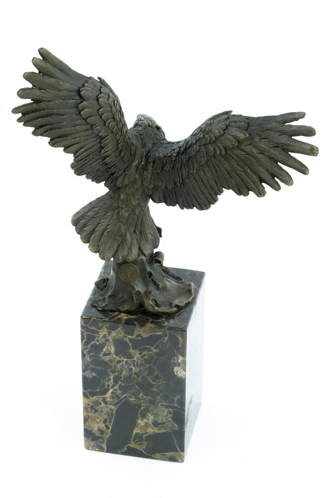 Bronze Fishing Eagle Sculpture Animal Art Figurine Bronze Eagle Statue Bald Eagle Bronze Animal Sculpture Sea Eagle Figure Bronze Eagle Art