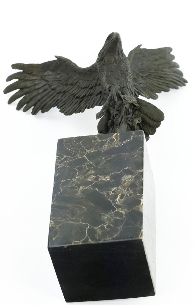 Bronze Fishing Eagle Sculpture Animal Art Figurine Bronze Eagle Statue Bald Eagle Bronze Animal Sculpture Sea Eagle Figure Bronze Eagle Art
