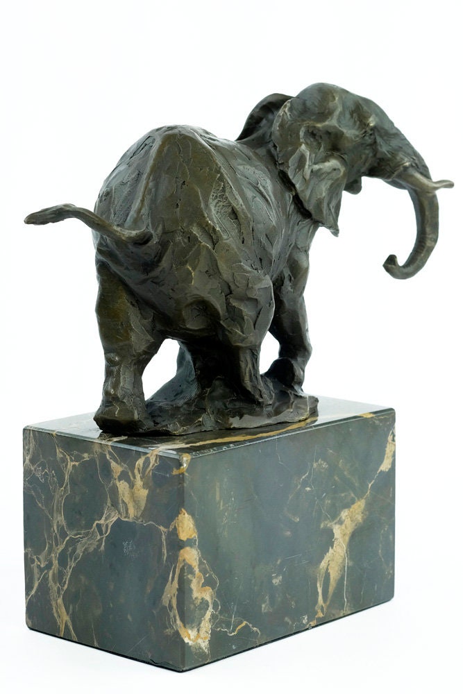Bronze Elephant Sculpture Wildlife Art Statue Bronze Elephant Statue Walking Elephant Decoration Bronze Elephant Figurine African Animal Art