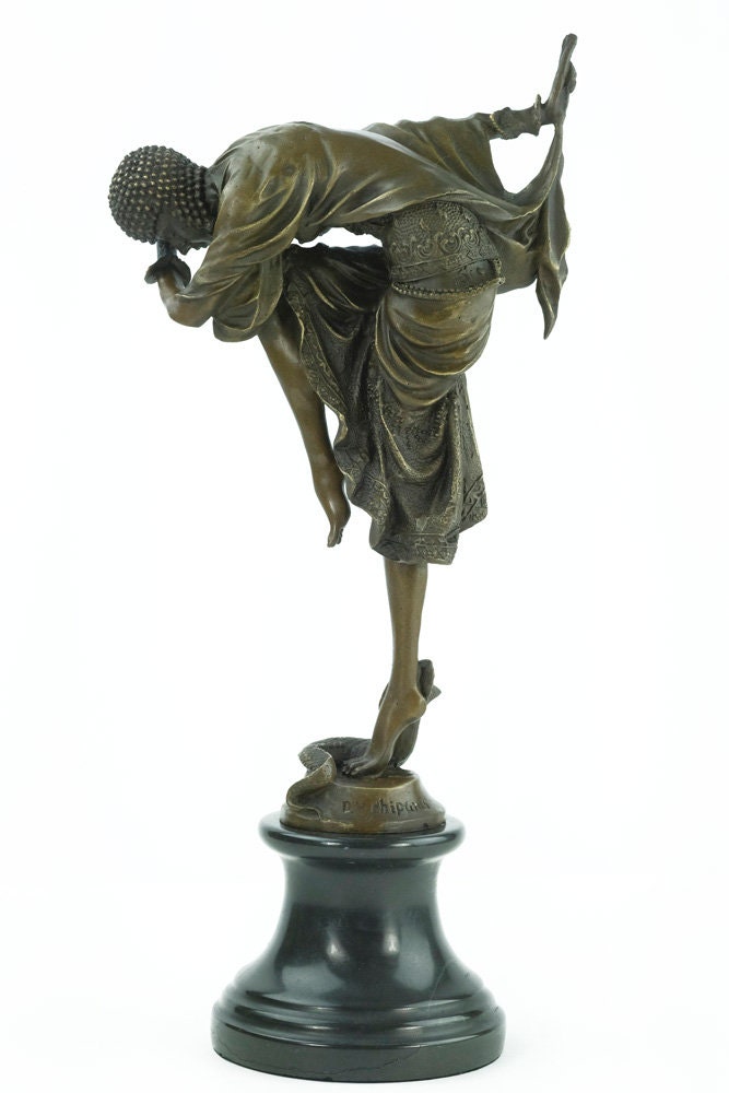 Art Deco Style Bronze Dancer Sculpture Snake Dancer Chiparus Bronze Statue Art Deco Bronze Statue Dancing Female Art Deco Bronze Female