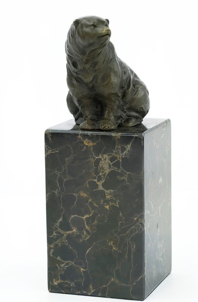 Bronze Bear Sculpture Animal Art Figurine Bronze Wildlife Sculpture Sitting Bear Statue Bronze Art Sculpture Animal Decoration