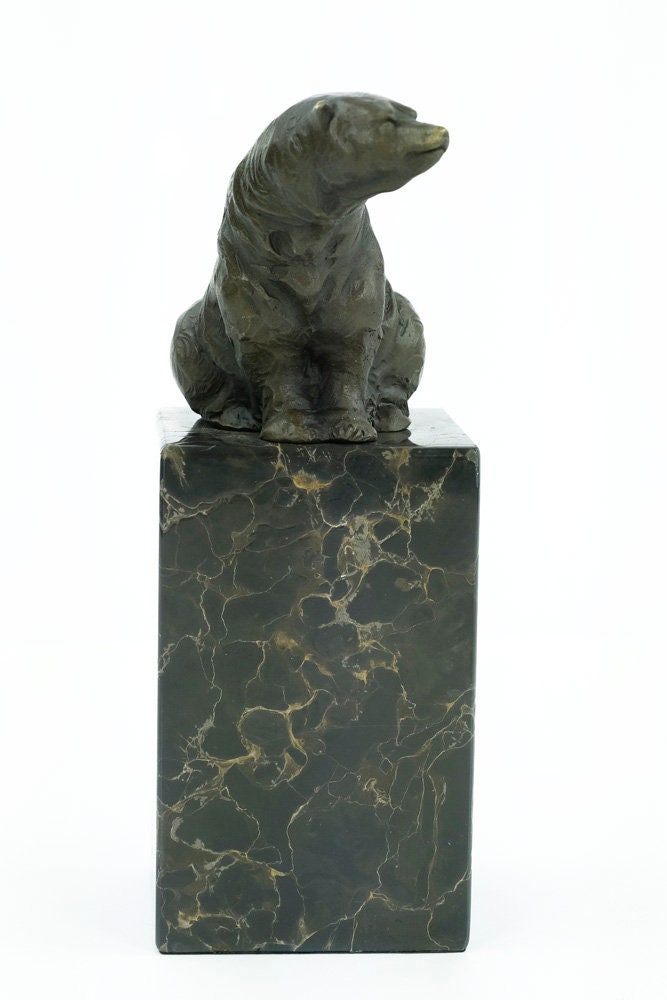 Bronze Bear Sculpture Animal Art Figurine Bronze Wildlife Sculpture Sitting Bear Statue Bronze Art Sculpture Animal Decoration