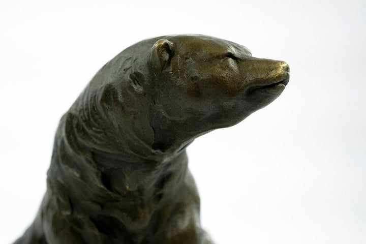 Bronze Bear Sculpture Animal Art Figurine Bronze Wildlife Sculpture Sitting Bear Statue Bronze Art Sculpture Animal Decoration