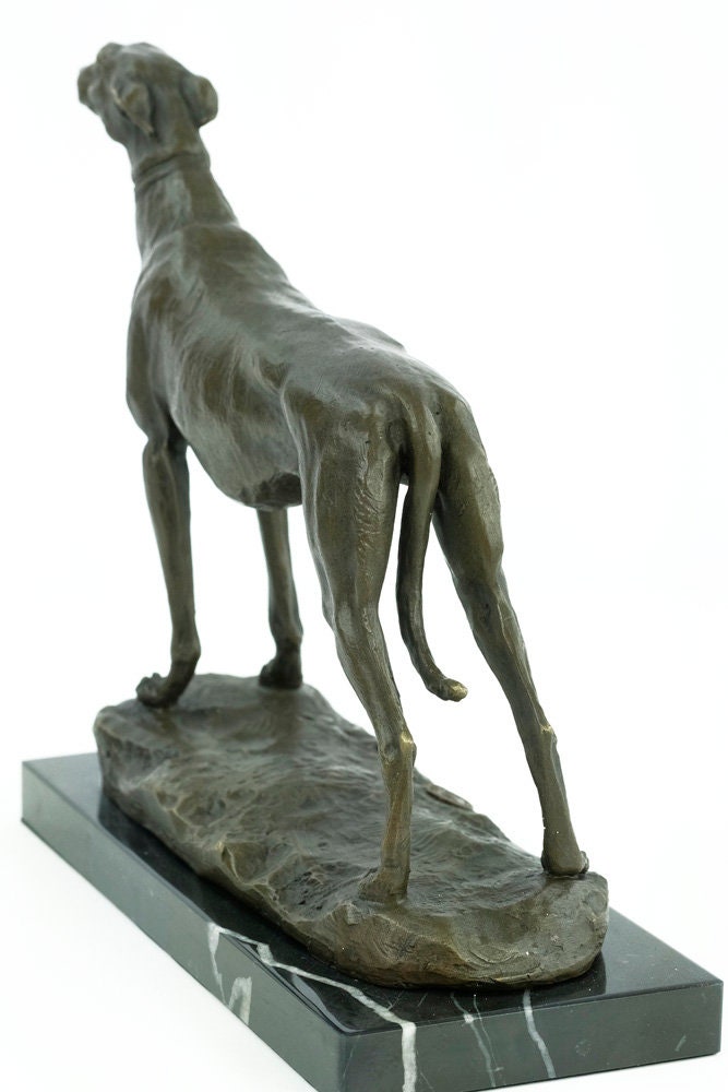 Bronze Greyhound Sculpture Standing Greyhound Statue Bronze Animal Art Figurine Running Dog Sculpture Dog Lovers Gift Dog Decoration Dog Art