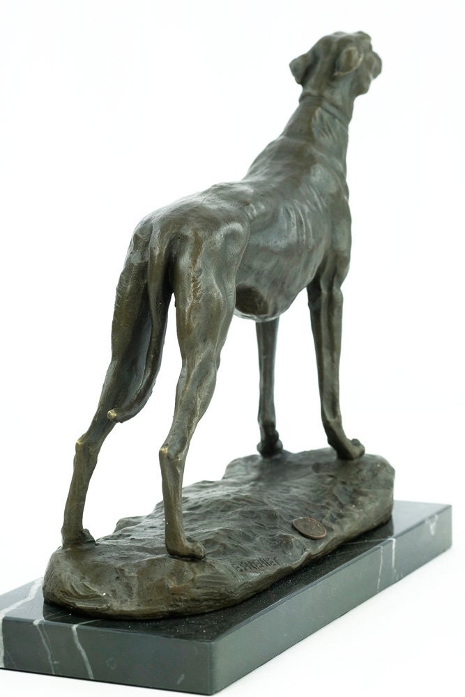 Bronze Greyhound Sculpture Standing Greyhound Statue Bronze Animal Art Figurine Running Dog Sculpture Dog Lovers Gift Dog Decoration Dog Art