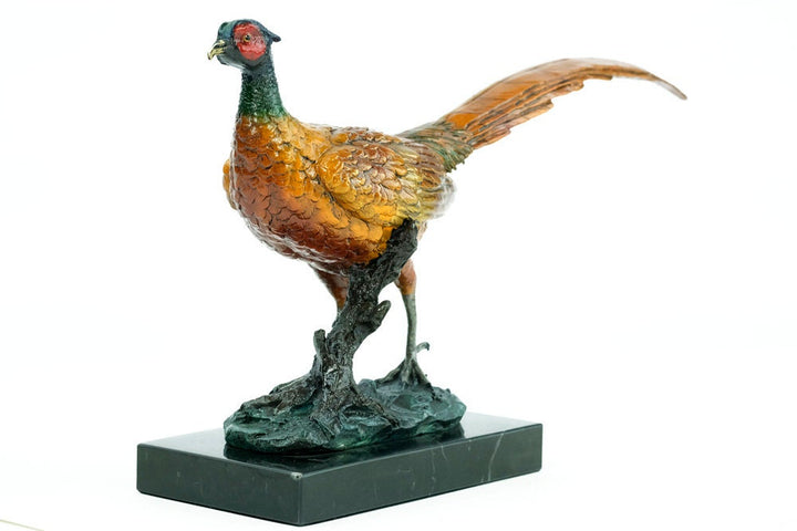 Bronze Pheasant Sculpture Animal Art Figurine Bronze Bird Art Pheasant Statue Hunting Decoration English Grouse Sculpture Animal Figurine