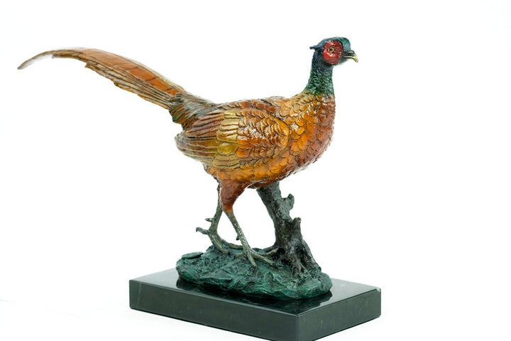 Bronze Pheasant Sculpture Animal Art Figurine Bronze Bird Art Pheasant Statue Hunting Decoration English Grouse Sculpture Animal Figurine
