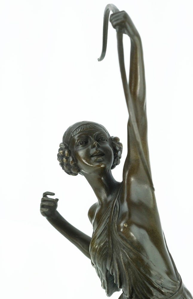 Art Deco Bronze Sculpture of Diana with Bow Bronze Hunting Sculpture Diana the Huntress Statue Bronze Artemis Sculpture Pierre Le Faguays