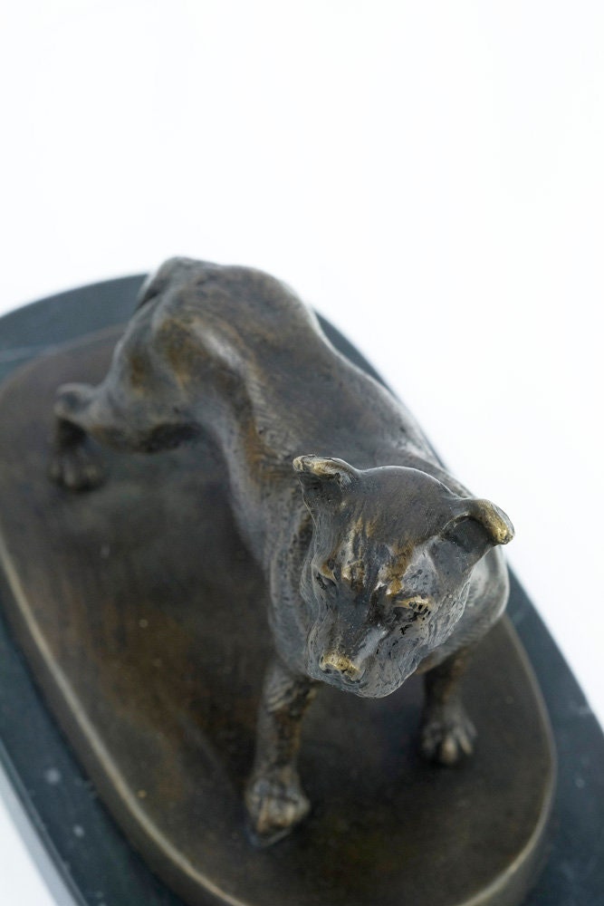 Bronze Staffordshire Bull Terrier Sculpture Dog Figurine Bronze Dog Statue Bull Terrier Art Animal Dog Lovers Gift Bronze Dog Art Sculpture