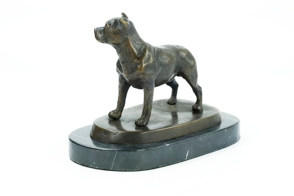 Bronze Staffordshire Bull Terrier Sculpture Dog Figurine Bronze Dog Statue Bull Terrier Art Animal Dog Lovers Gift Bronze Dog Art Sculpture