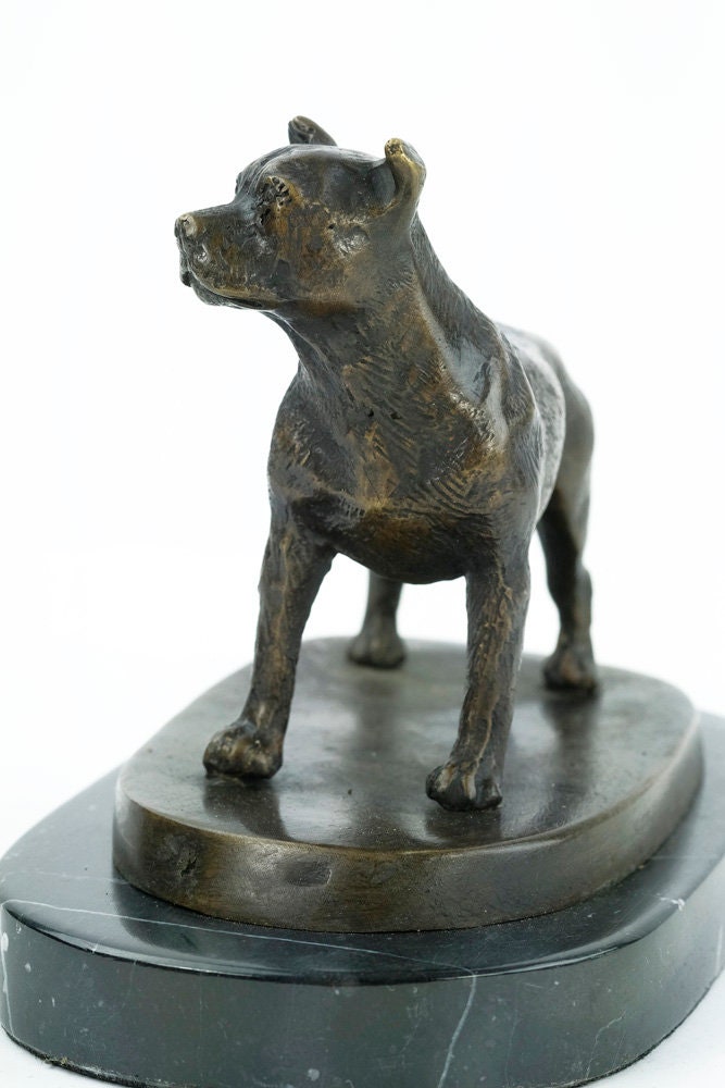 Bronze Staffordshire Bull Terrier Sculpture Dog Figurine Bronze Dog Statue Bull Terrier Art Animal Dog Lovers Gift Bronze Dog Art Sculpture
