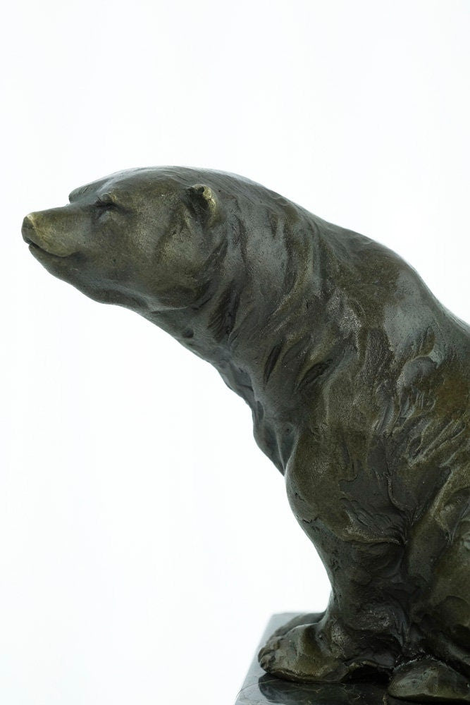 Bronze Bear Sculpture Animal Art Figurine Bronze Wildlife Sculpture Sitting Bear Statue Bronze Art Sculpture Animal Decoration