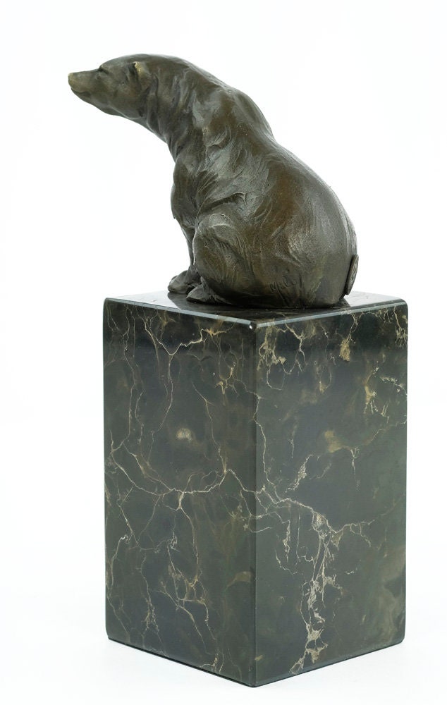 Bronze Bear Sculpture Animal Art Figurine Bronze Wildlife Sculpture Sitting Bear Statue Bronze Art Sculpture Animal Decoration