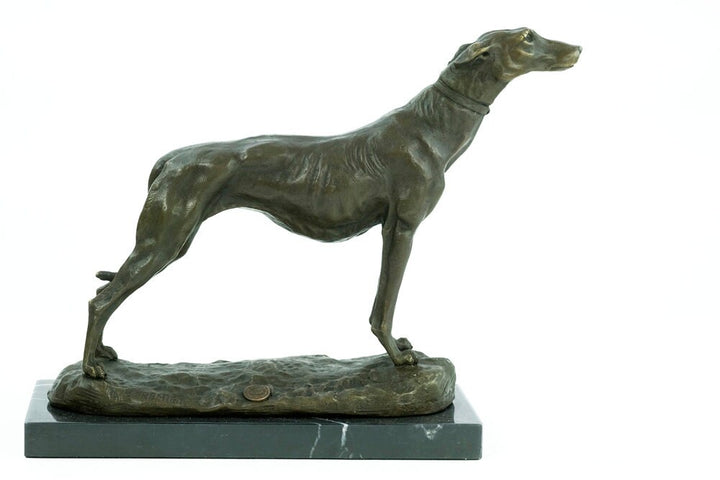 Bronze Greyhound Sculpture Standing Greyhound Statue Bronze Animal Art Figurine Running Dog Sculpture Dog Lovers Gift Dog Decoration Dog Art