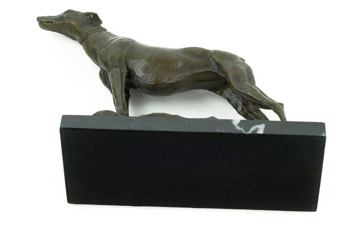 Bronze Greyhound Sculpture Standing Greyhound Statue Bronze Animal Art Figurine Running Dog Sculpture Dog Lovers Gift Dog Decoration Dog Art