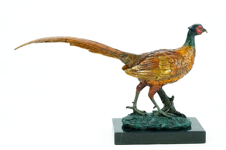 Bronze Pheasant Sculpture Animal Art Figurine Bronze Bird Art Pheasant Statue Hunting Decoration English Grouse Sculpture Animal Figurine