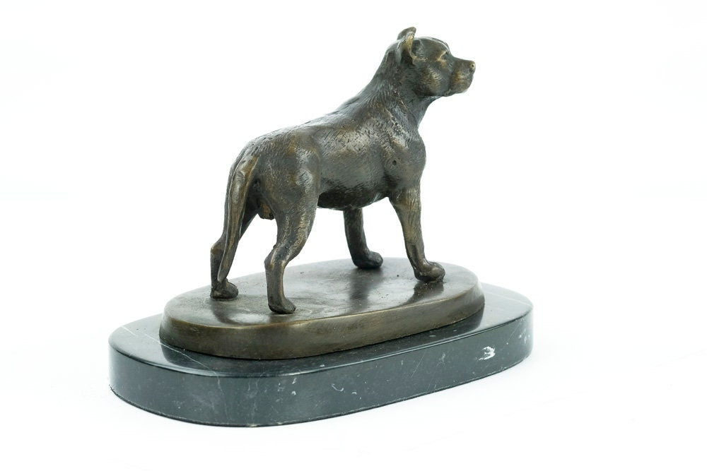 Bronze Staffordshire Bull Terrier Sculpture Dog Figurine Bronze Dog Statue Bull Terrier Art Animal Dog Lovers Gift Bronze Dog Art Sculpture