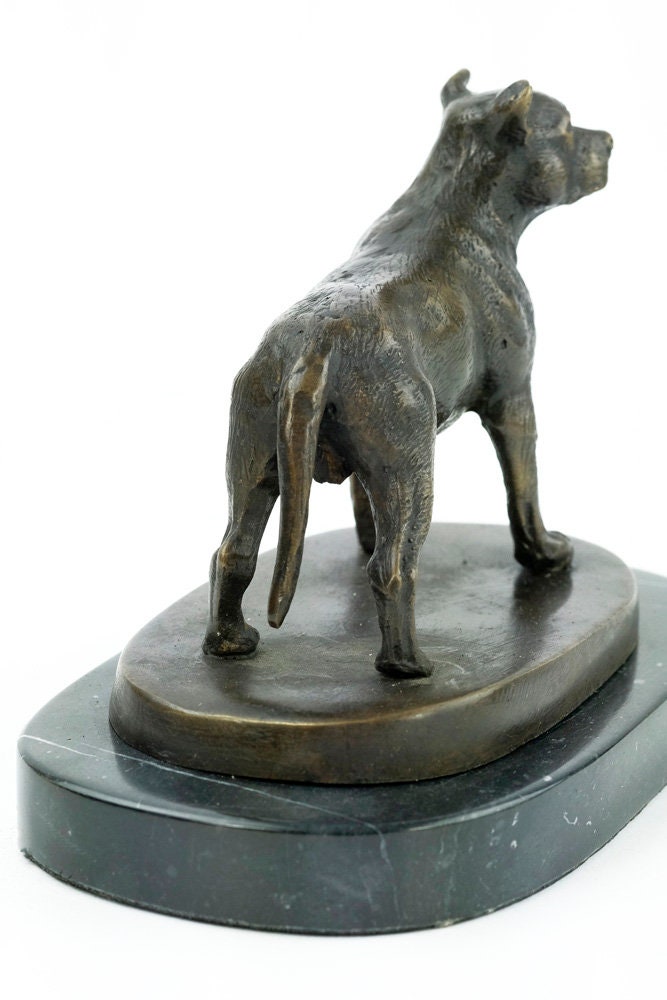 Bronze Staffordshire Bull Terrier Sculpture Dog Figurine Bronze Dog Statue Bull Terrier Art Animal Dog Lovers Gift Bronze Dog Art Sculpture