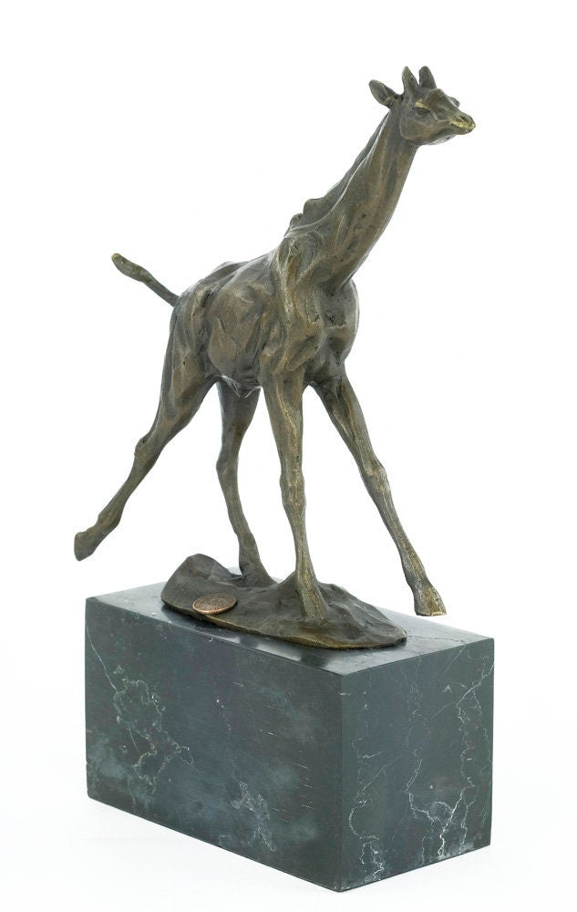Bronze Giraffe Sculpture Animal Art Statue Running Giraffe Sculpture Bronze Giraffe Statue Wildlife Sculpture Giraffe Art Giraffe Gift