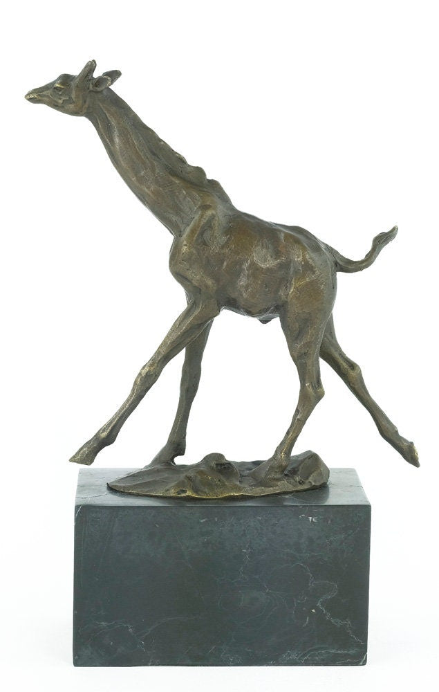 Bronze Giraffe Sculpture Animal Art Statue Running Giraffe Sculpture Bronze Giraffe Statue Wildlife Sculpture Giraffe Art Giraffe Gift