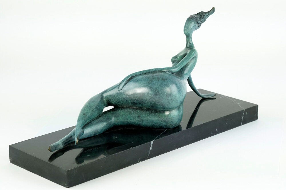 Large Bronze Female Sculpture Relaxing Female Nude Art Figurine Contemporary Bronze Statue Modern Bronze Female Sculpture Female Art