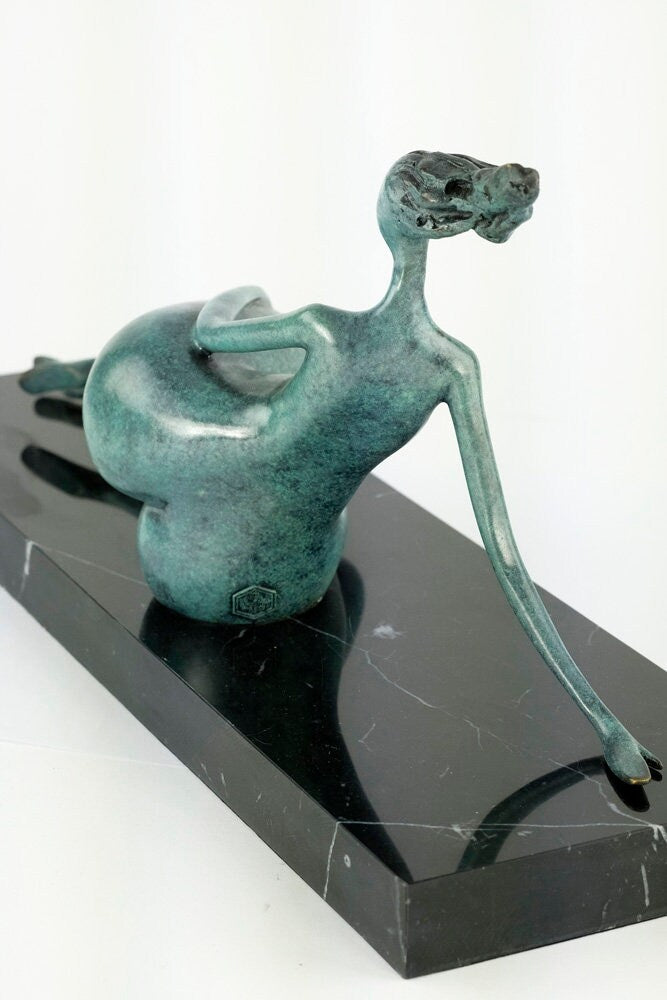 Large Bronze Female Sculpture Relaxing Female Nude Art Figurine Contemporary Bronze Statue Modern Bronze Female Sculpture Female Art