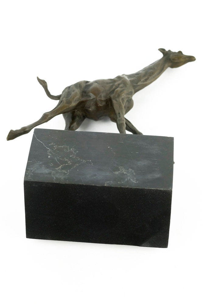 Bronze Giraffe Sculpture Animal Art Statue Running Giraffe Sculpture Bronze Giraffe Statue Wildlife Sculpture Giraffe Art Giraffe Gift
