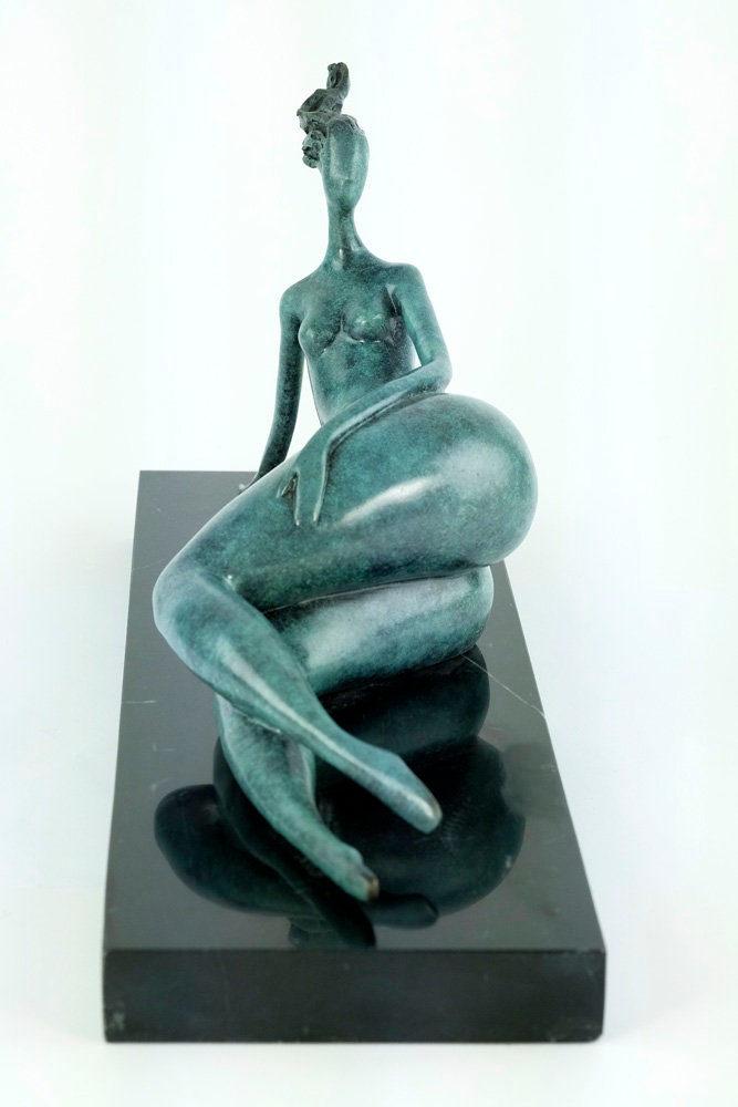 Large Bronze Female Sculpture Relaxing Female Nude Art Figurine Contemporary Bronze Statue Modern Bronze Female Sculpture Female Art