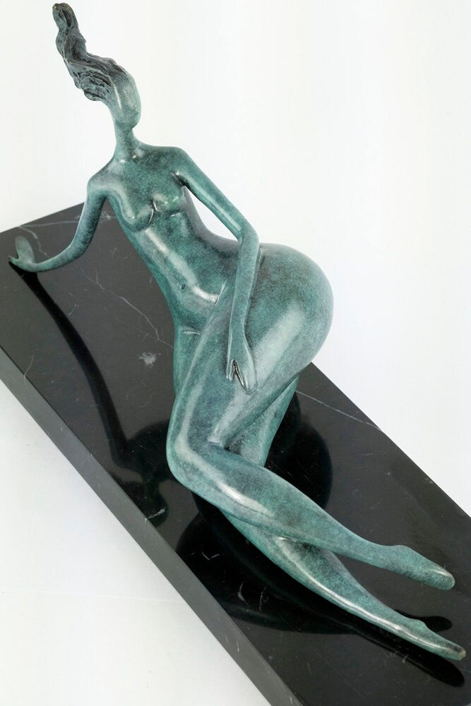 Large Bronze Female Sculpture Relaxing Female Nude Art Figurine Contemporary Bronze Statue Modern Bronze Female Sculpture Female Art