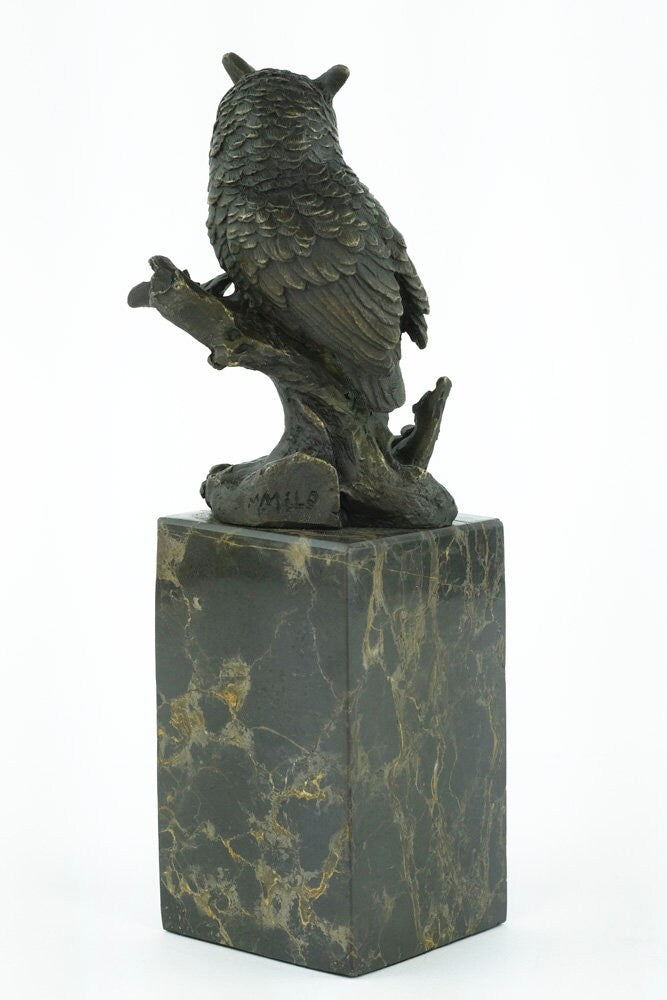 Bronze Owl Sculpture Animal Art Figurine Owl on Branch Bronze Owl Statue Owl Lovers Gift Owl Decoration Owl Art Object Bronze Owl Figurine