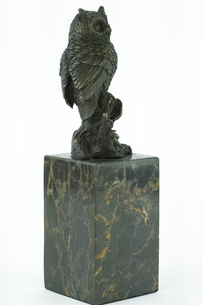 Bronze Owl Sculpture Animal Art Figurine Owl on Branch Bronze Owl Statue Owl Lovers Gift Owl Decoration Owl Art Object Bronze Owl Figurine