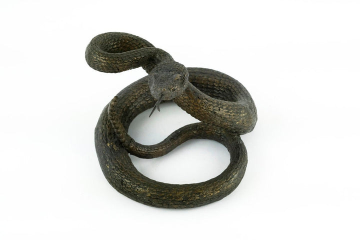 Bronze Rattlesnake Sculpture Animal Art Figurine Bronze Snake Statue Rattlesnake in Bronze Snake Decoration Snake Art Bronze Wildlife Art
