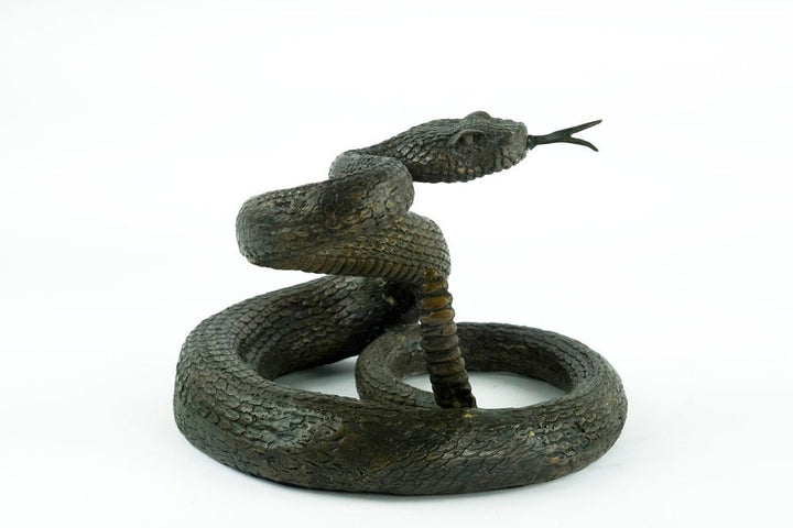 Bronze Rattlesnake Sculpture Animal Art Figurine Bronze Snake Statue Rattlesnake in Bronze Snake Decoration Snake Art Bronze Wildlife Art