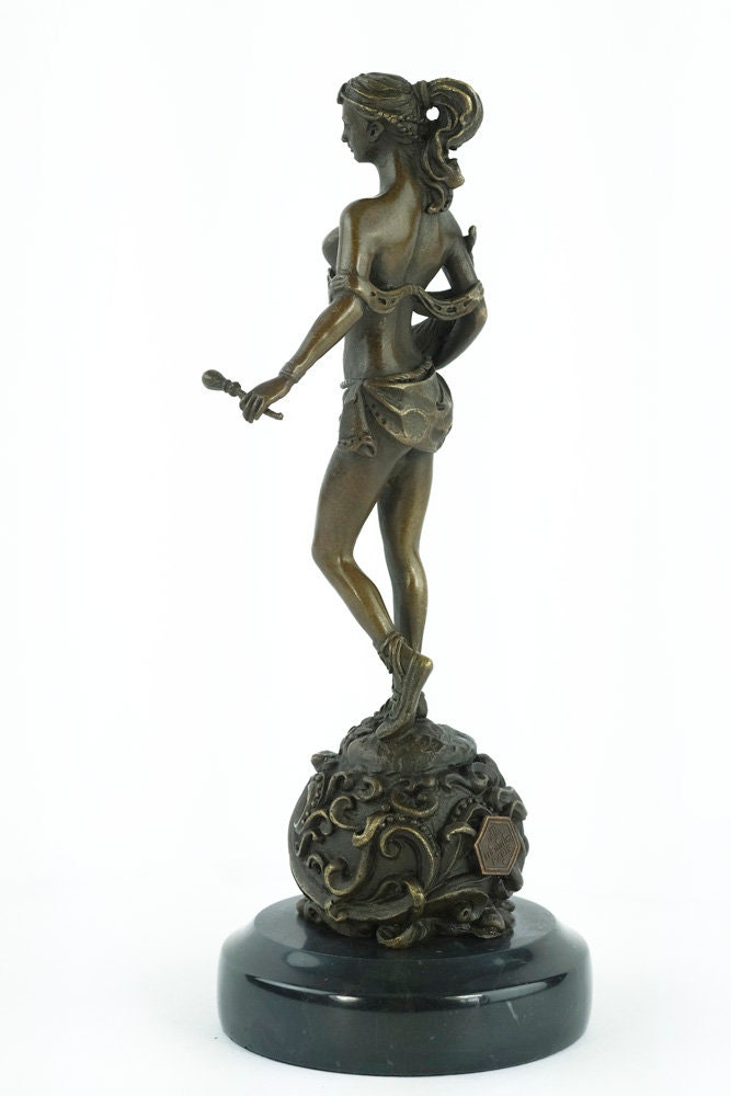 Bronze Amazon Sculpture Female Amazon Warrior Statue Bronze Female Warrior Statue Standing Female Sculpture Bronze Mythology Sculpture