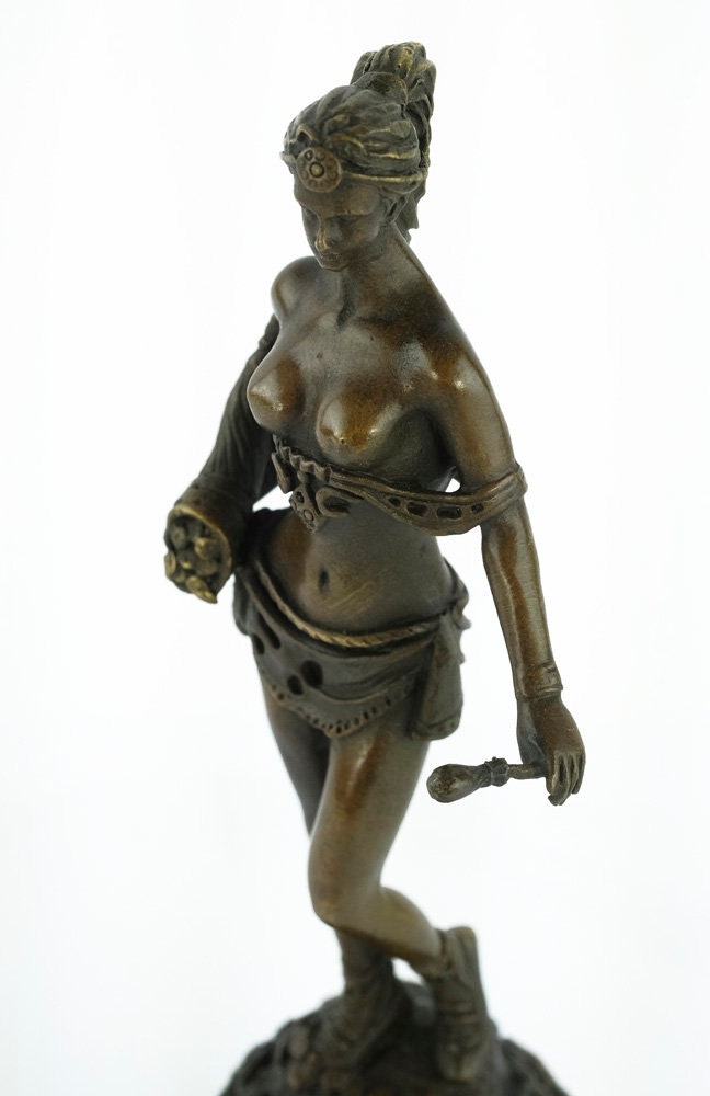 Bronze Amazon Sculpture Female Amazon Warrior Statue Bronze Female Warrior Statue Standing Female Sculpture Bronze Mythology Sculpture