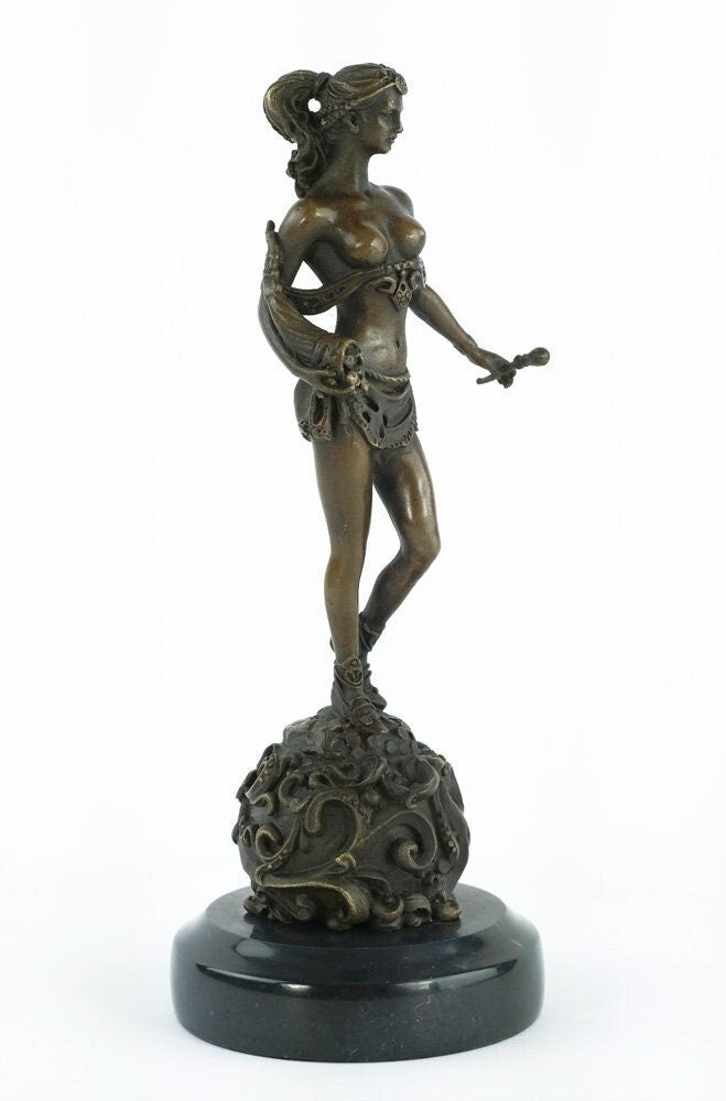 Bronze Amazon Sculpture Female Amazon Warrior Statue Bronze Female Warrior Statue Standing Female Sculpture Bronze Mythology Sculpture