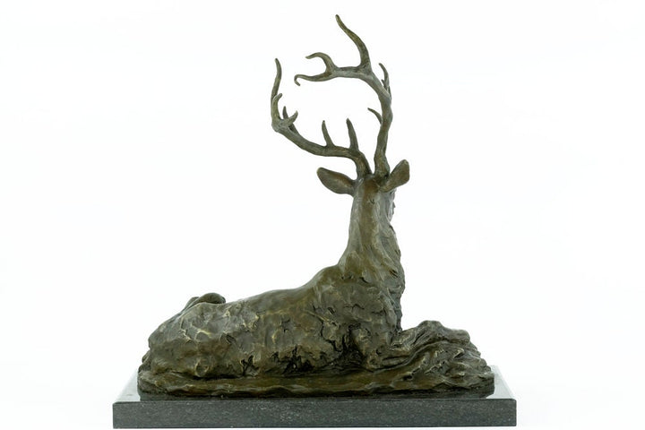 Large Bronze Deer Sculpture Thomas Francois Cartier Bronze Hunting Statue Red Deer Sculpture Lying Deer Sculpture Animal Art Figurine Hunt