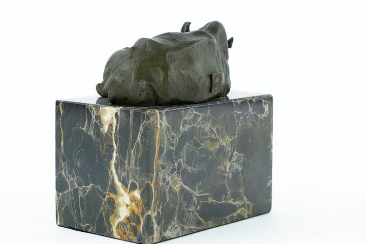 Bronze Rhino Sculpture Animal Art Figurine Lying Rhino Statue Bronze Wildlife Sculpture Rhinoceros Sculpture Rhino Decoration Rhino Art