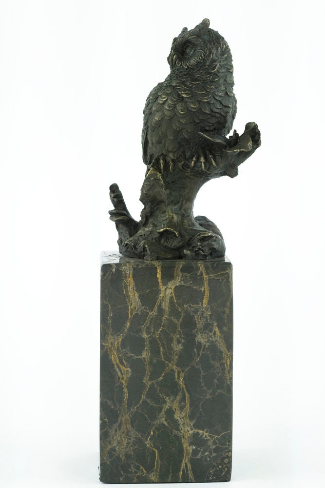 Bronze Owl Sculpture Animal Art Figurine Owl on Branch Bronze Owl Statue Owl Lovers Gift Owl Decoration Owl Art Object Bronze Owl Figurine
