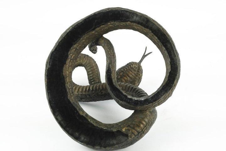 Bronze Rattlesnake Sculpture Animal Art Figurine Bronze Snake Statue Rattlesnake in Bronze Snake Decoration Snake Art Bronze Wildlife Art