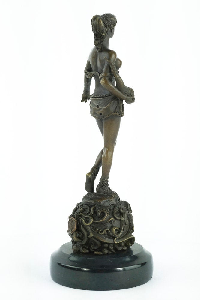 Bronze Amazon Sculpture Female Amazon Warrior Statue Bronze Female Warrior Statue Standing Female Sculpture Bronze Mythology Sculpture