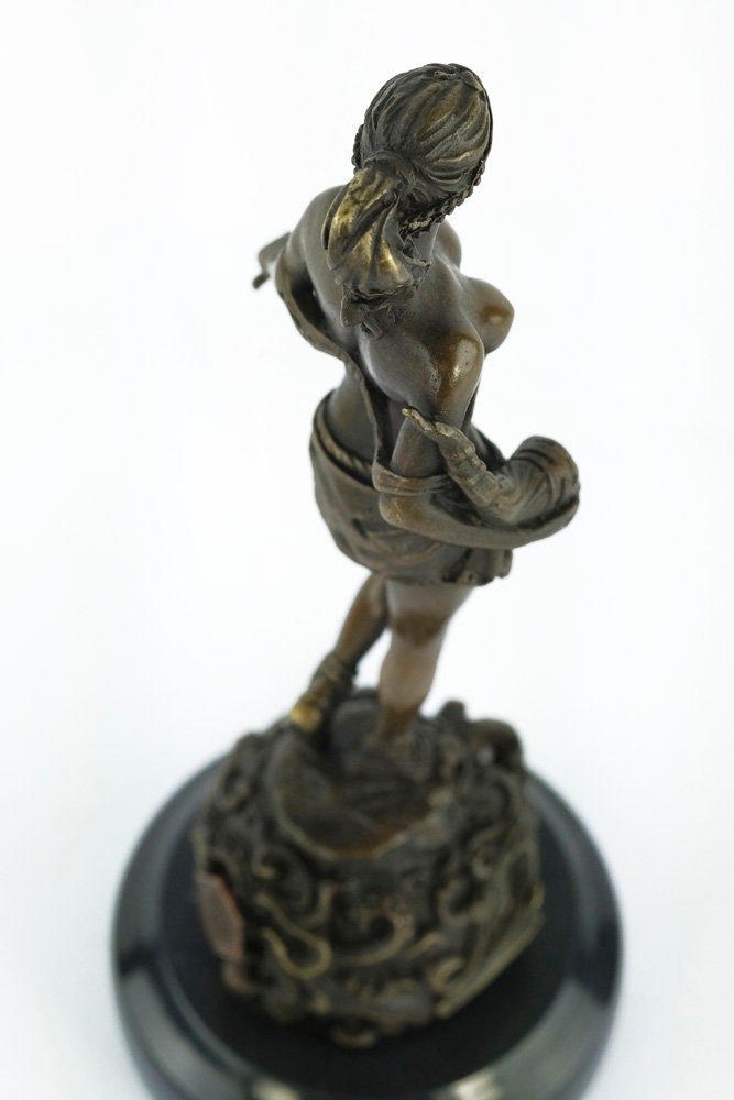 Bronze Amazon Sculpture Female Amazon Warrior Statue Bronze Female Warrior Statue Standing Female Sculpture Bronze Mythology Sculpture