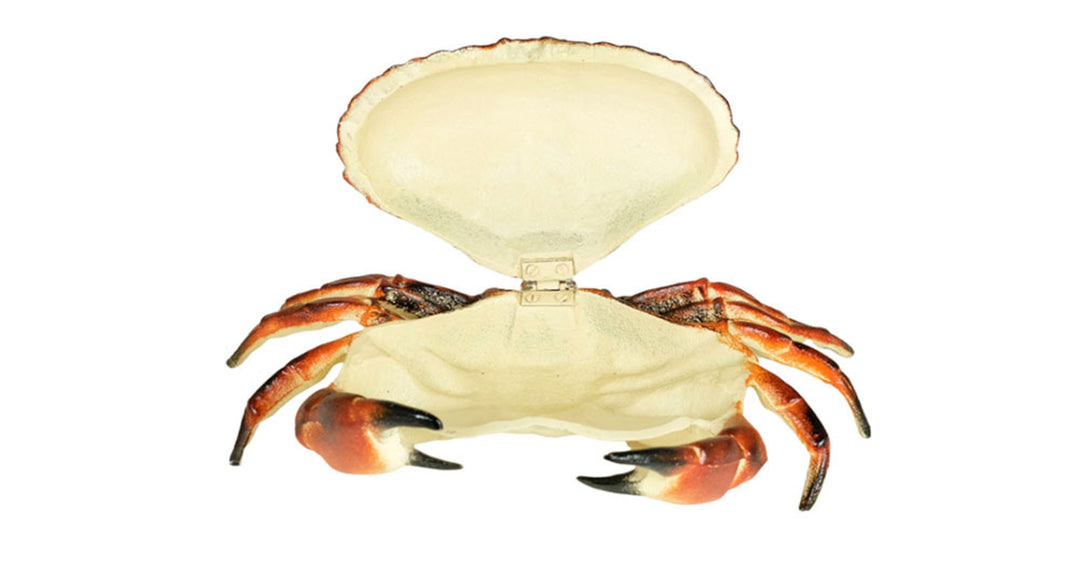 Vintage Cast Iron Crab Box Crab Figurine Animal Statue Vide Poche Crab Art Collectable