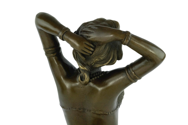 Large Bronze Sculpture of Awaking Female Bronze Art Statue Reveil Paul Philippe Art Deco Bronze Sculpture Art Deco Dancer Sculpture Woman