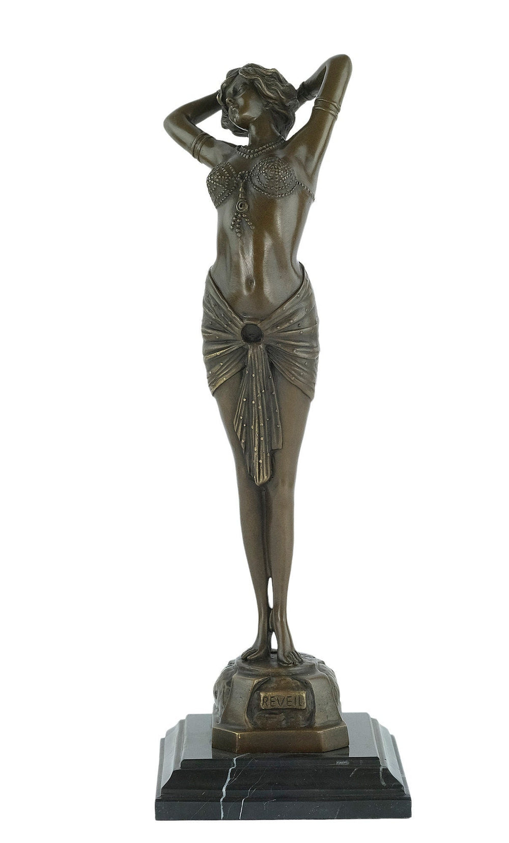 Large Bronze Sculpture of Awaking Female Bronze Art Statue Reveil Paul Philippe Art Deco Bronze Sculpture Art Deco Dancer Sculpture Woman